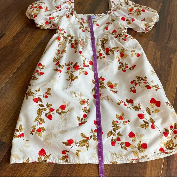 Old Navy Strawberry Puff Sleeve V-Neck Lined Mini Dress Elastic Back Women’s XS - Picture 8 of 11